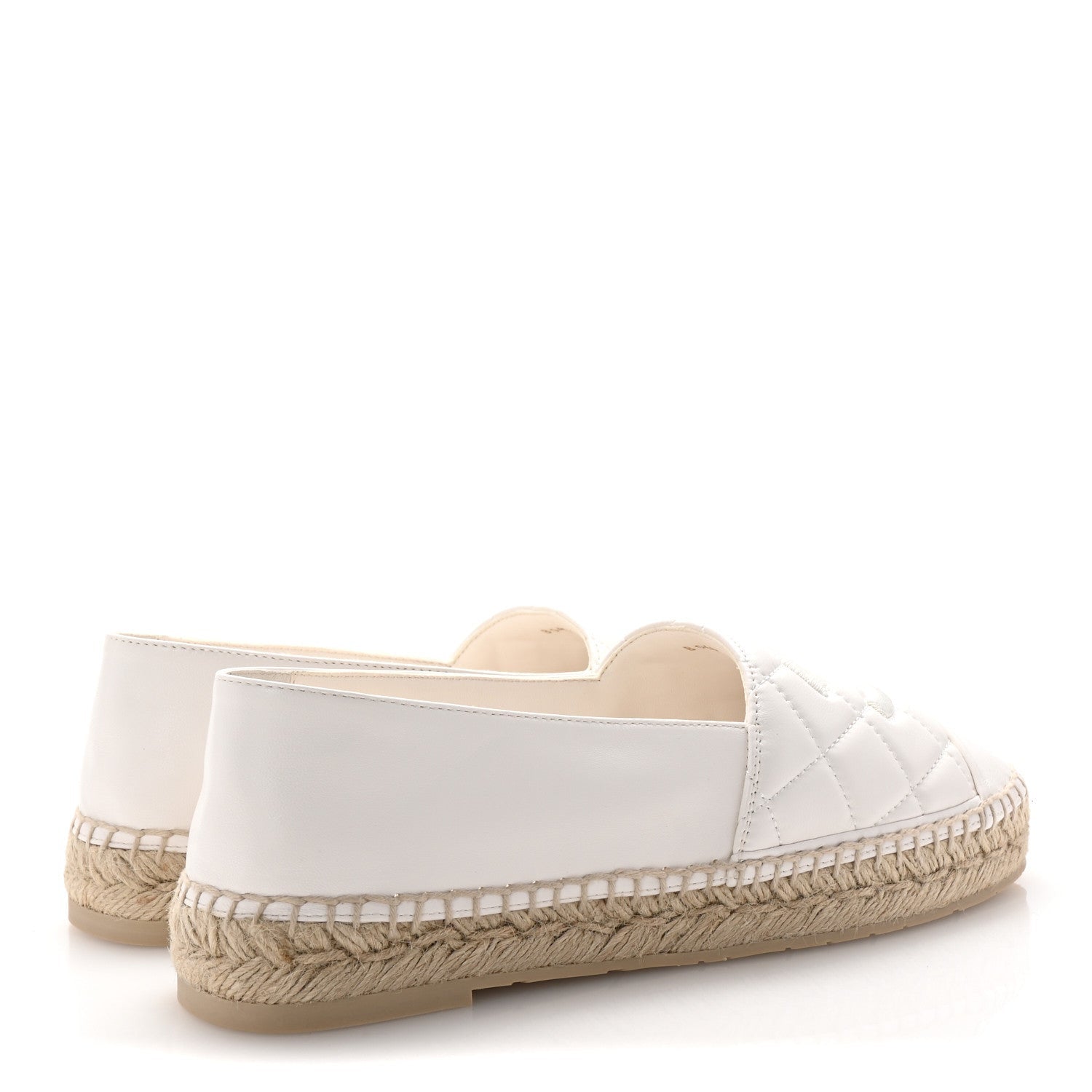 Chanel Lambskin Quilted CC Espadrilles 41 White 5 of 7