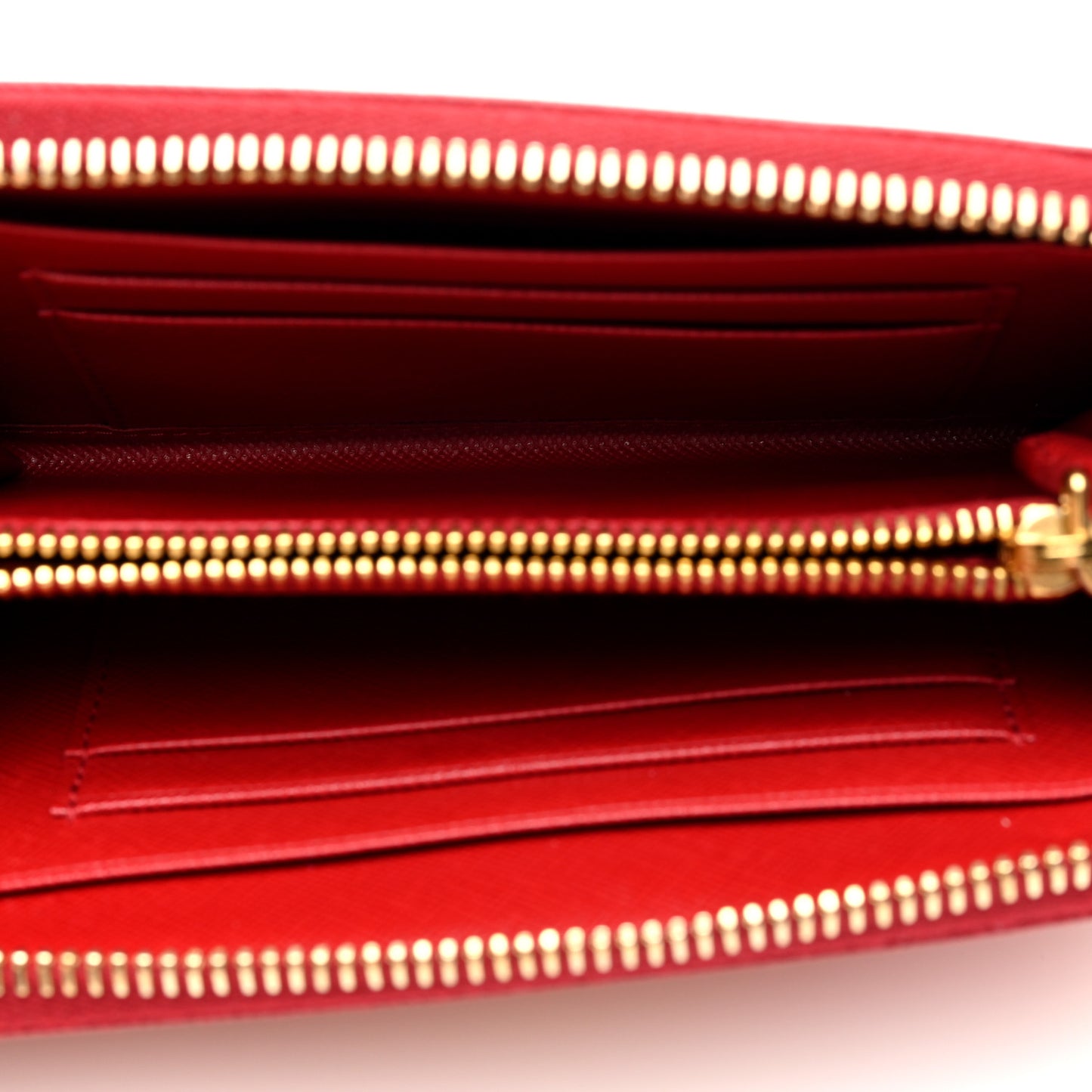 Saffiano Metal Zip Around Wallet Fuoco