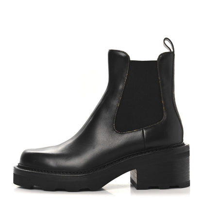 Louis Vuitton Calfskin Monogram Beaubourg Ankle Boots Black 1 of 7