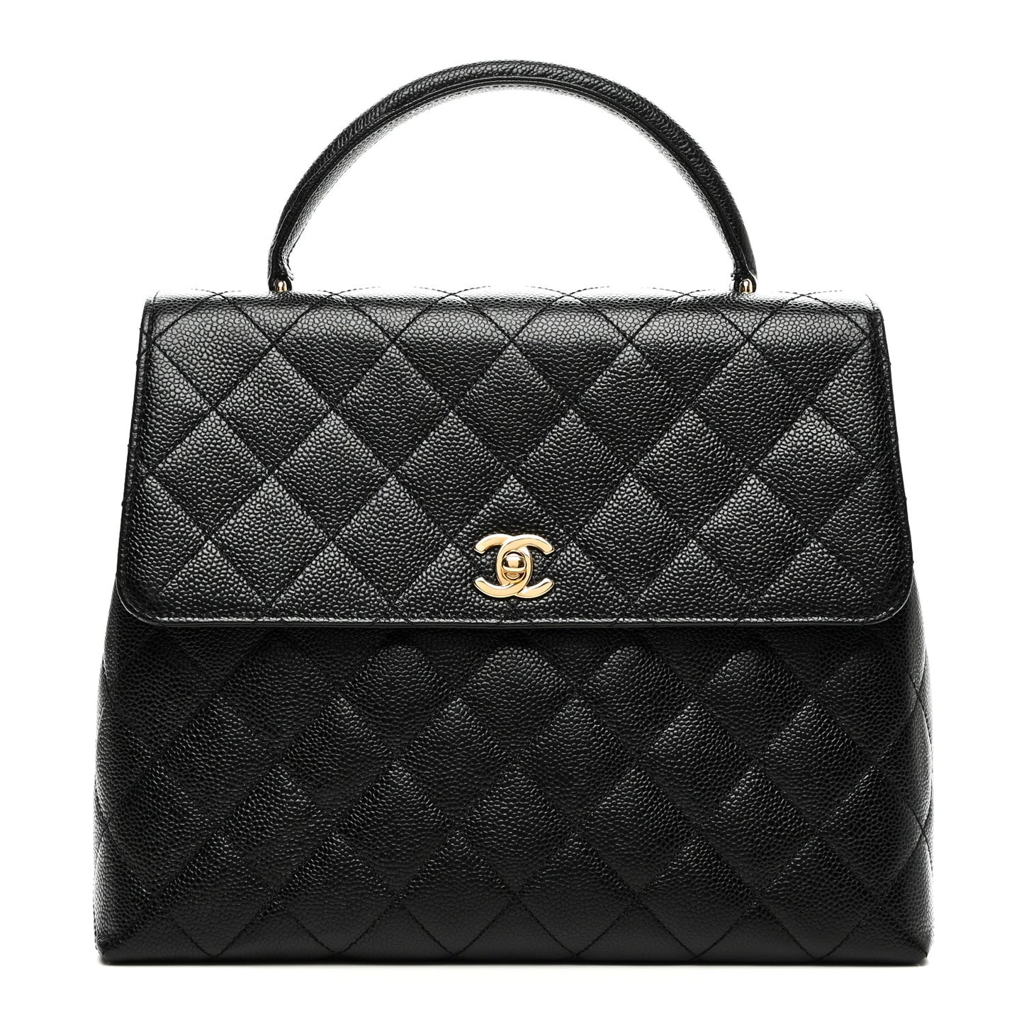Caviar Quilted Jumbo Kelly Flap Black