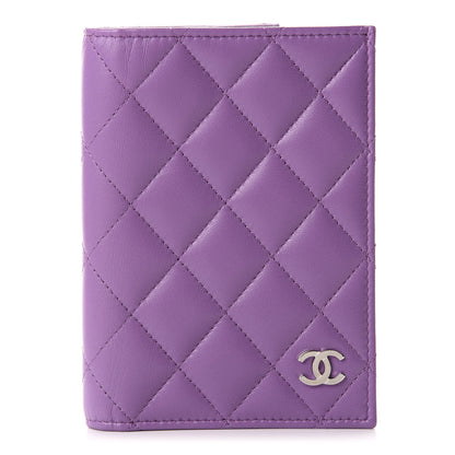 Chanel Lambskin Quilted Passport Holder Purple 1 of 8
