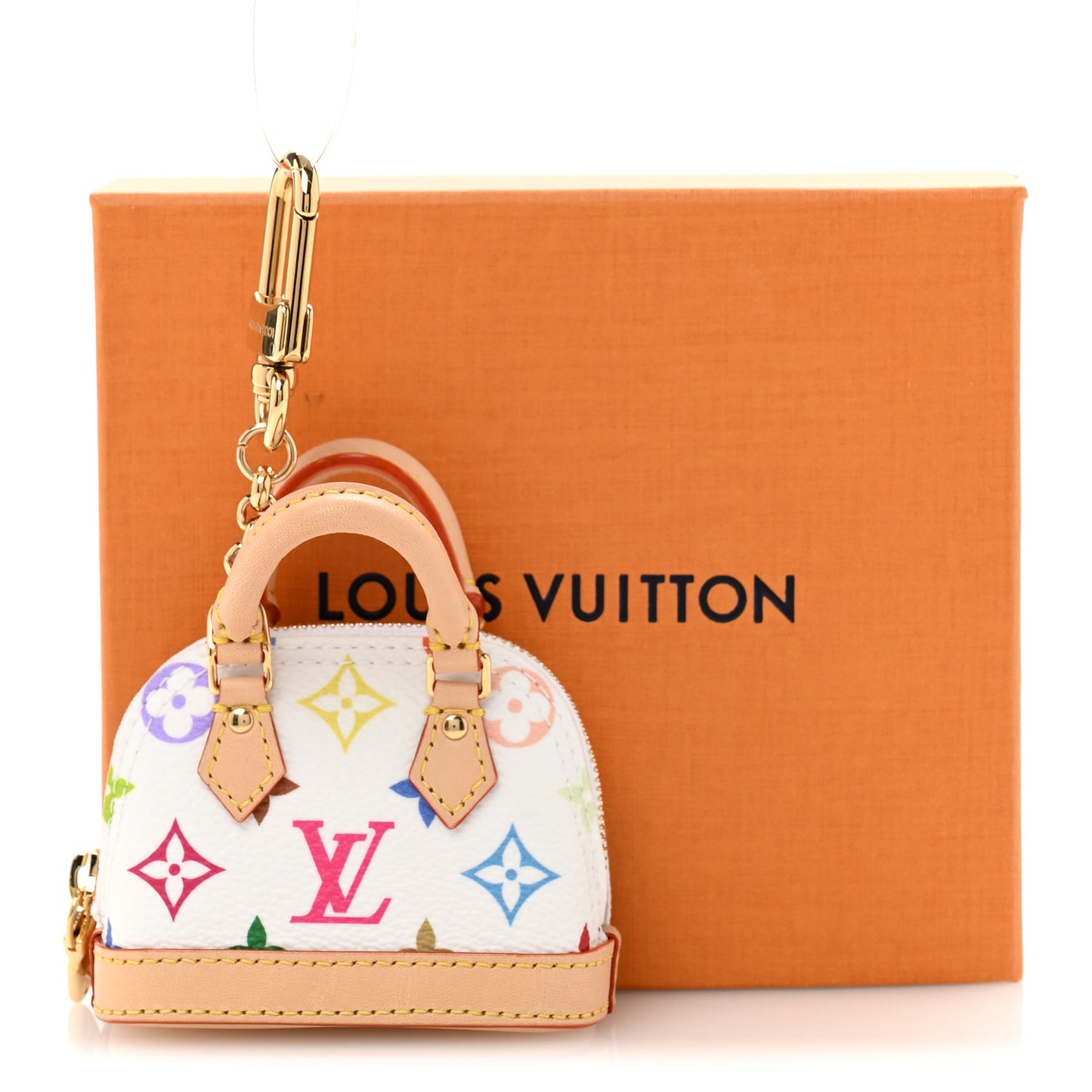 LV x TM Monogram Multicolor Micro Alma Bag Charm White