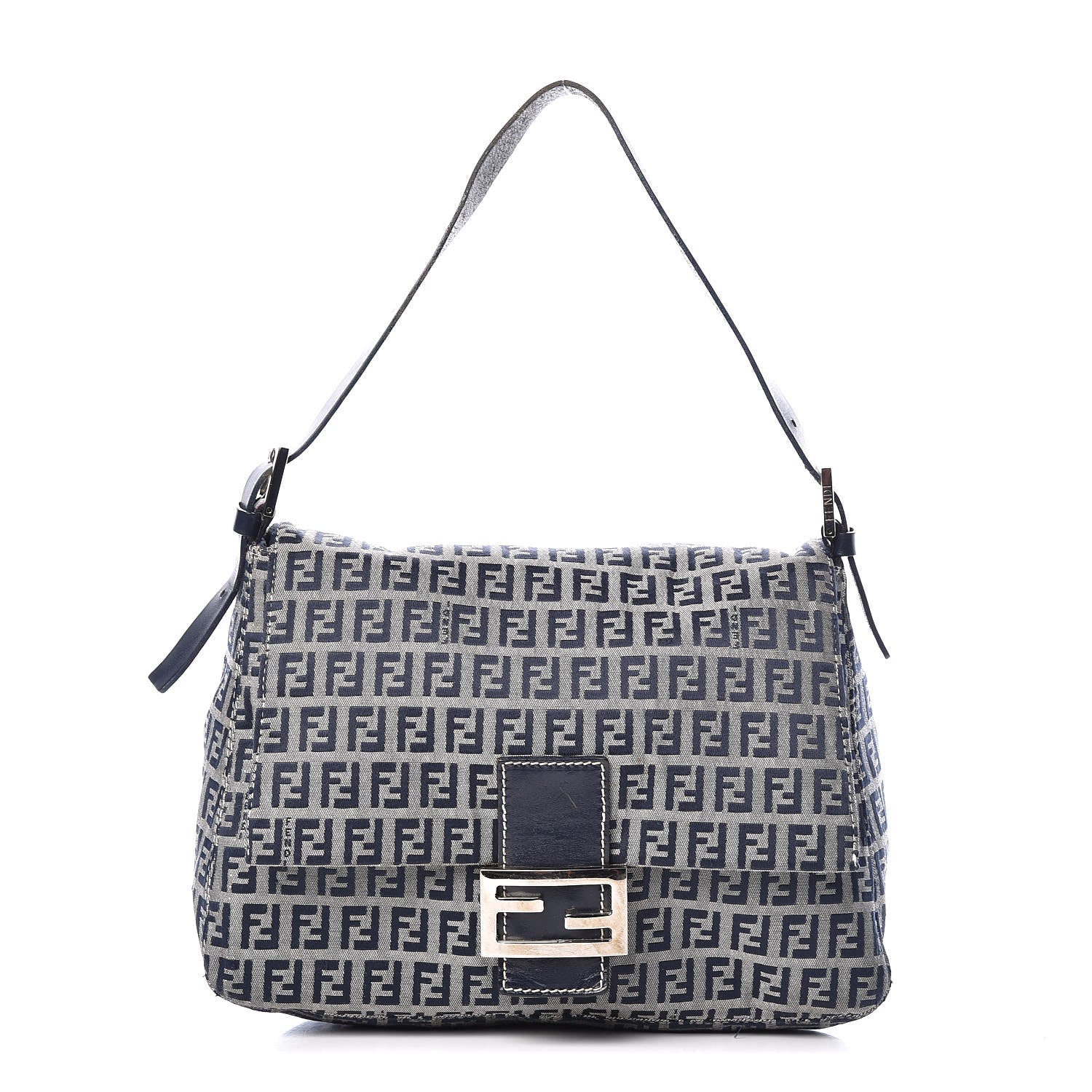 Fendi Zucchino Mama Baguette Navy 1 of 11