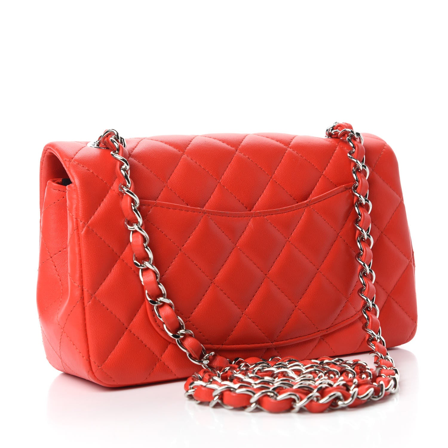 Chanel Lambskin Quilted Mini Rectangular Flap Red 3 of 10