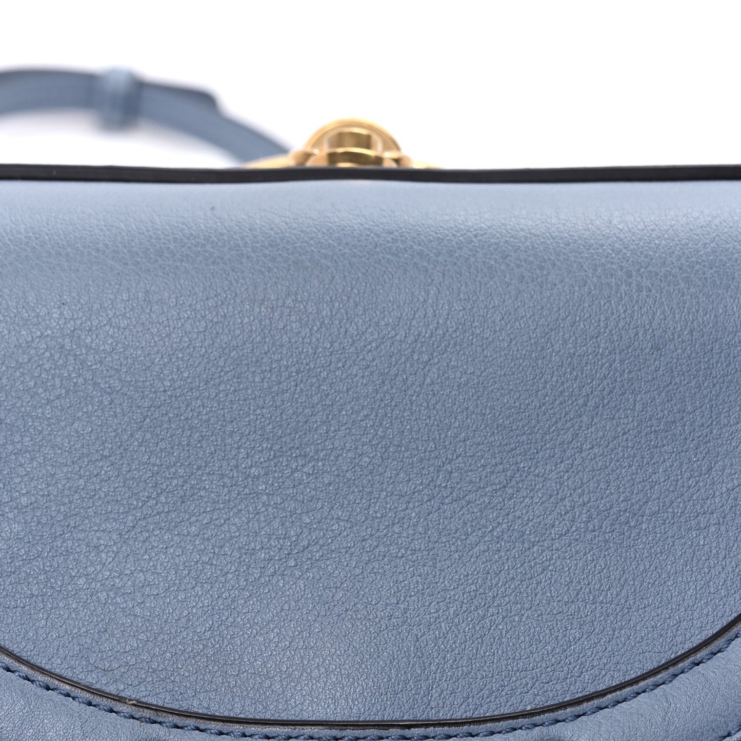 Calfskin Small Nile Bracelet Minaudiere Bag  Washed Blue