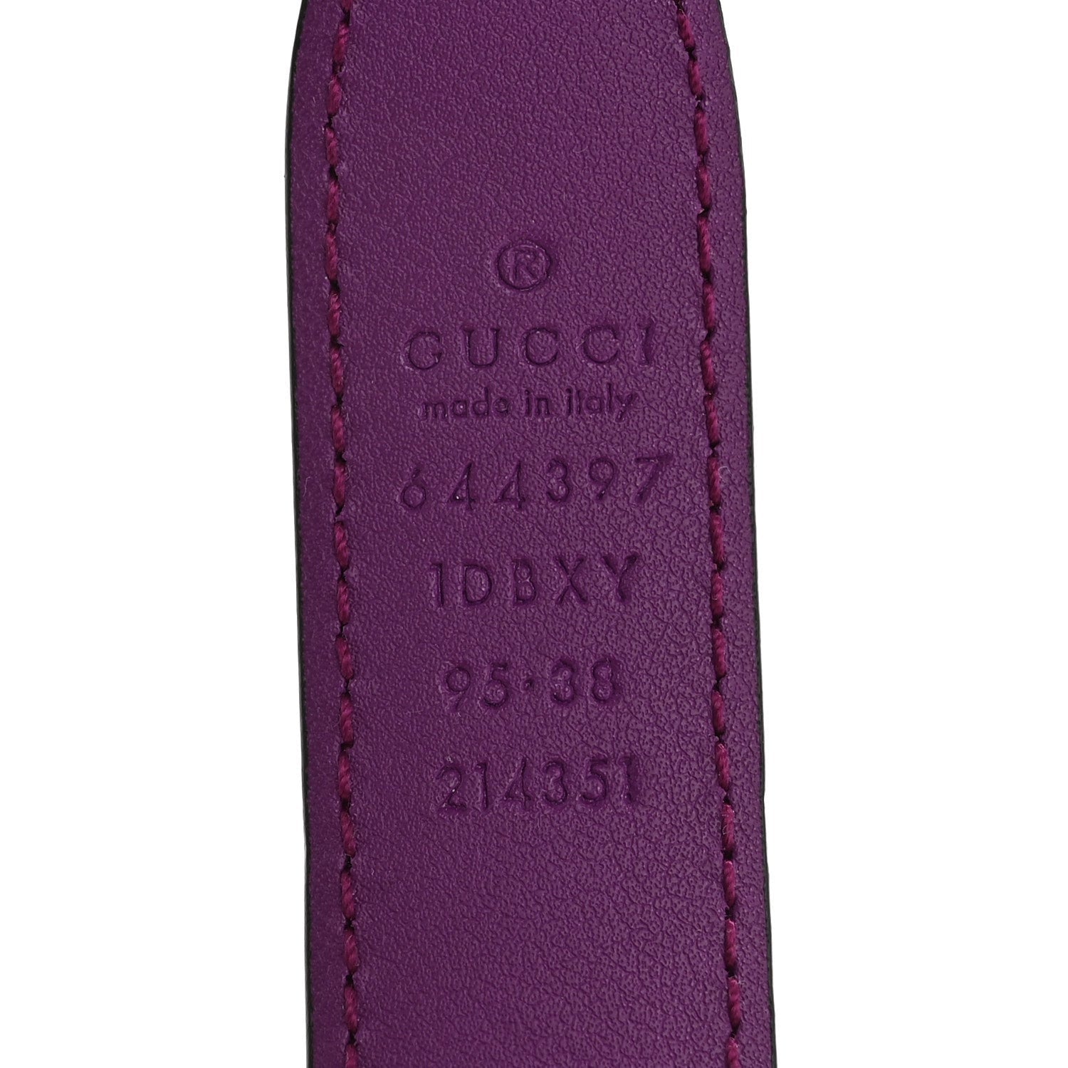 Gucci Efesto Leather Womens Horsebit 15/23mm Belt 95 38 Purple 5 of 6