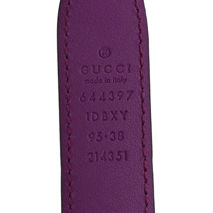 Gucci Efesto Leather Womens Horsebit 15/23mm Belt 95 38 Purple 5 of 6