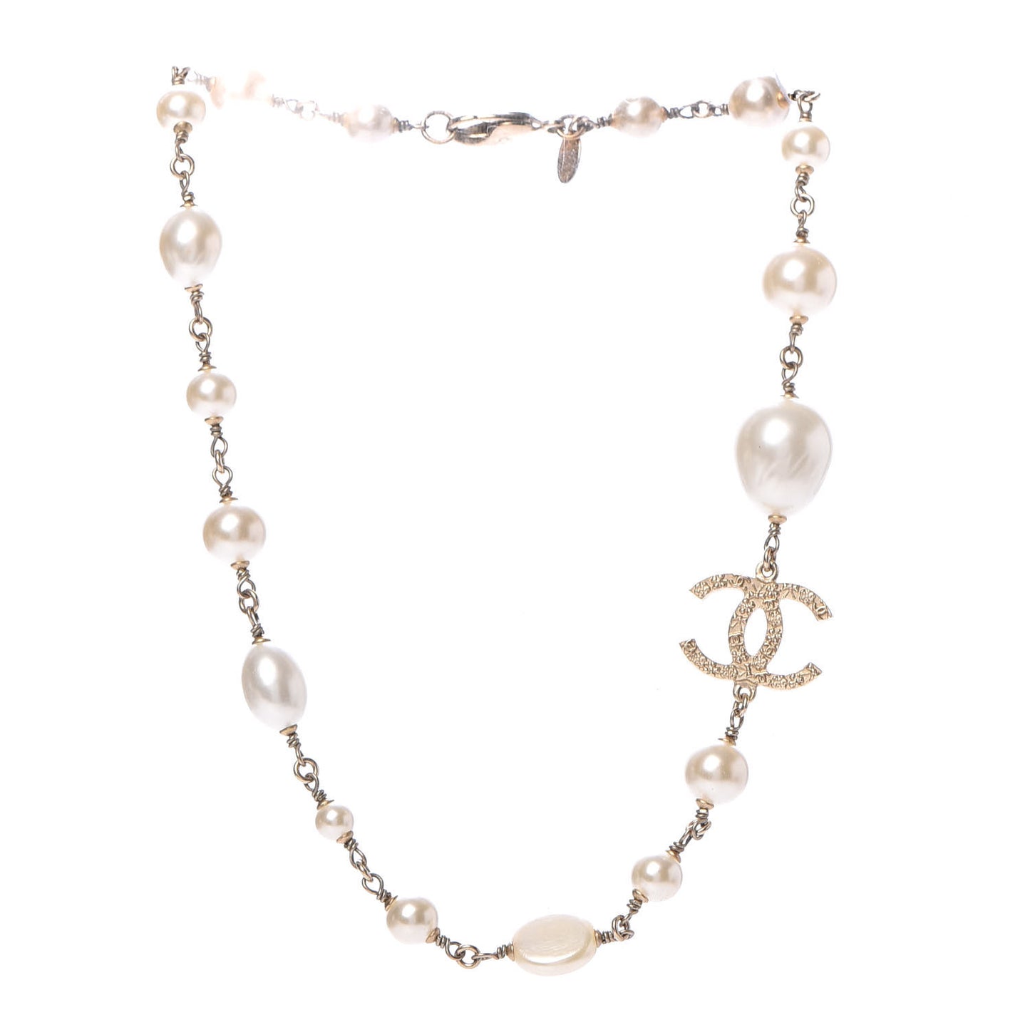 Pearl Precious Symbols CC Short Necklace Gold