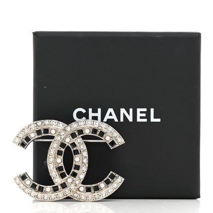 Chanel Ruthenium Pearl Crystal CC Brooch Black 4 of 4
