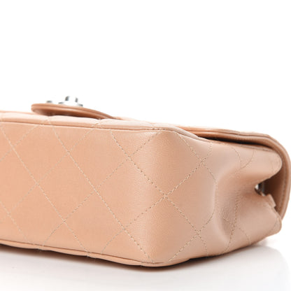 Chanel Metallic Lambskin Quilted Mini Flap Beige 7 of 17