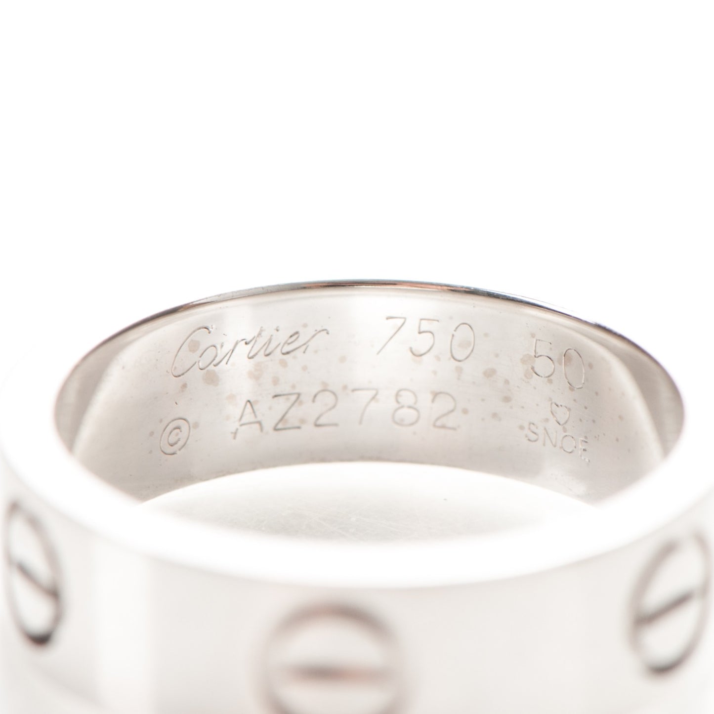 18K White Gold 5.5mm LOVE Ring 50 5.25