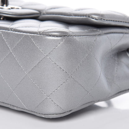 Chanel Metallic Lambskin Quilted Mini Rectangular Flap Silver 12 of 12