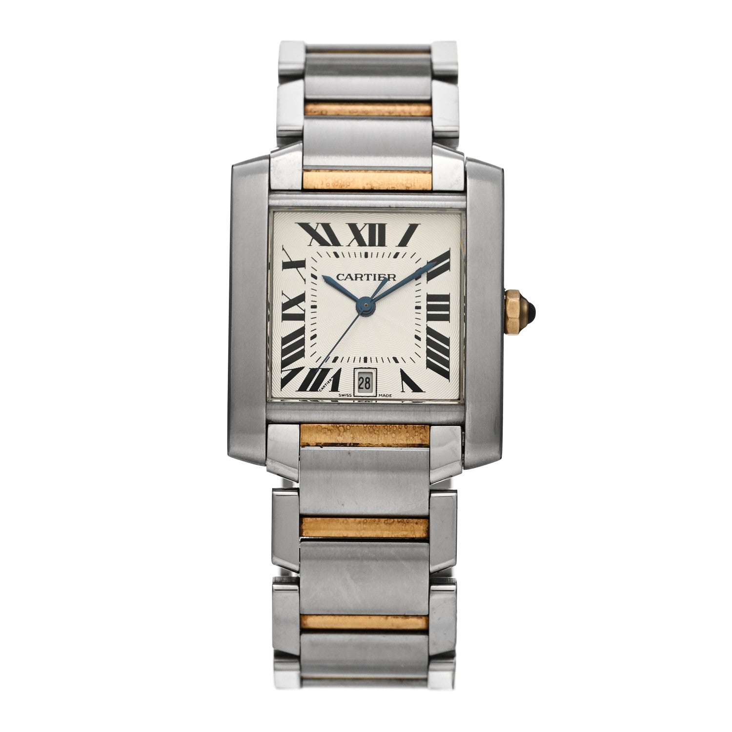 Cartier Stainless Steel 18K Yellow Gold 28mm Tank Francaise Automatic Watch 1 of 4