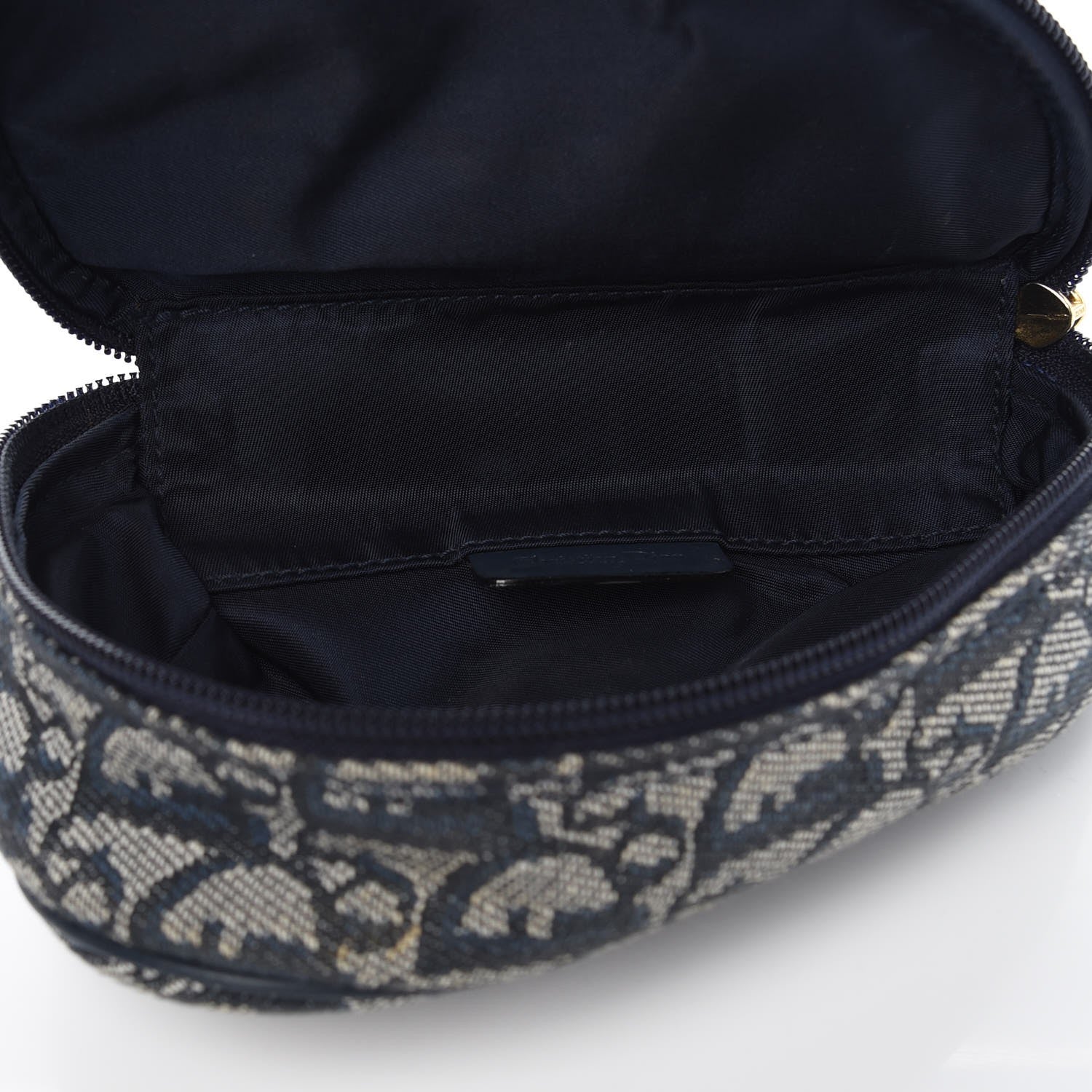 Christian Dior Monogram Mini Saddle Zip Pouch Navy Blue 5 of 8