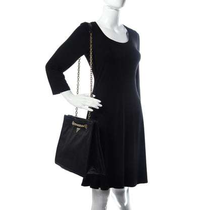 Prada Tessuto Nylon Chain Shoulder Bag Black 2 of 12