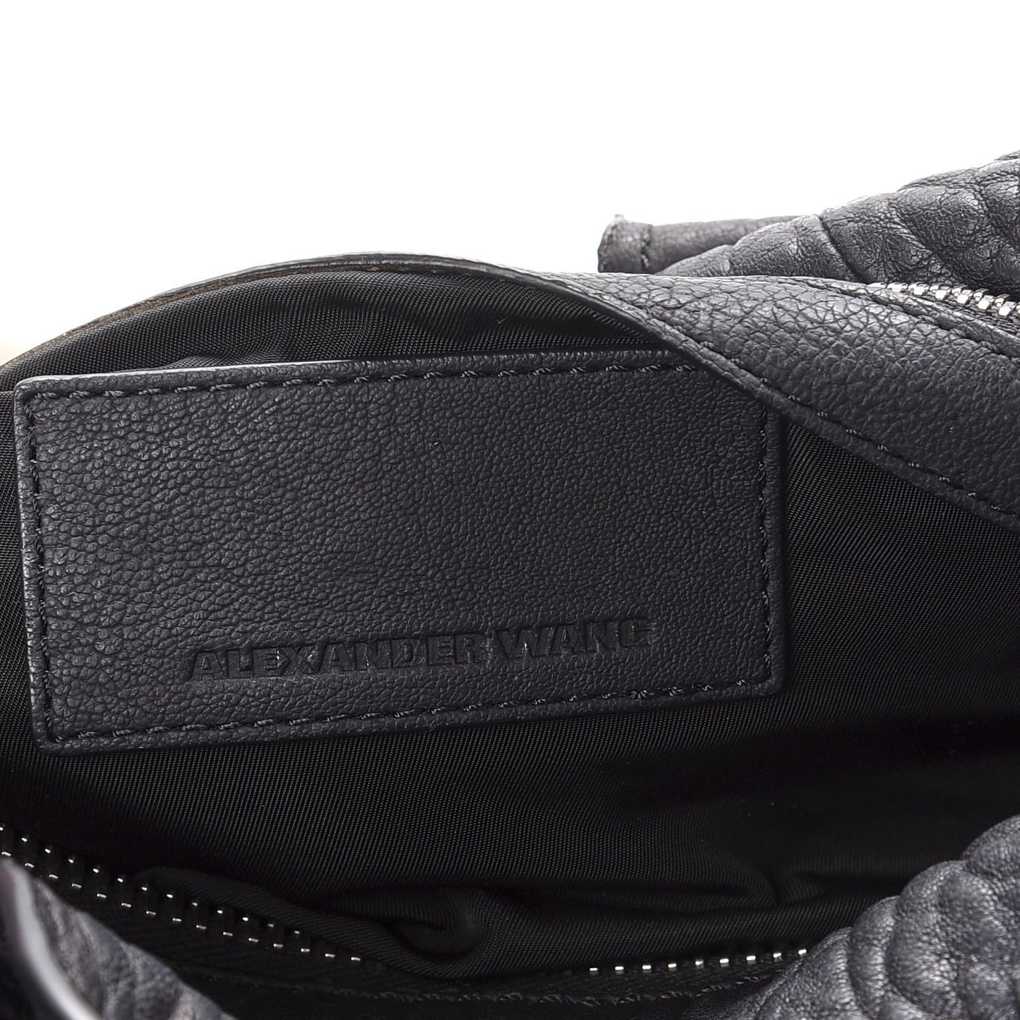 Pebbled Lambskin Inside Out Rocco Black Clear Resin Hardware