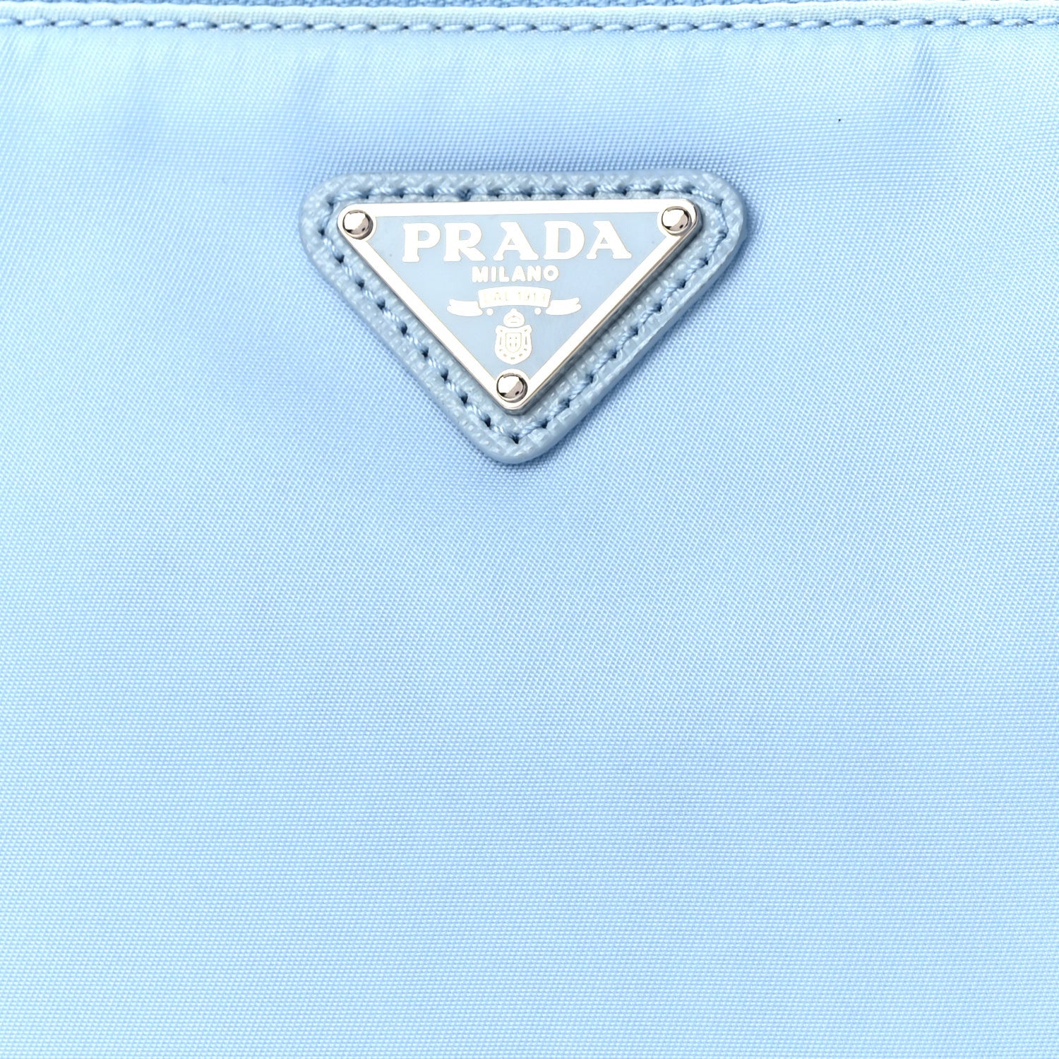 Prada Re-Nylon Vela Saffiano Mini Pochette Bag Celeste 7 of 10