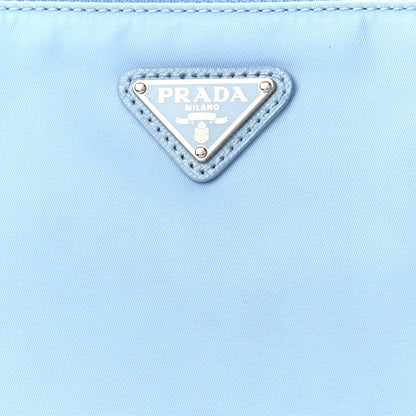 Prada Re-Nylon Vela Saffiano Mini Pochette Bag Celeste 7 of 10
