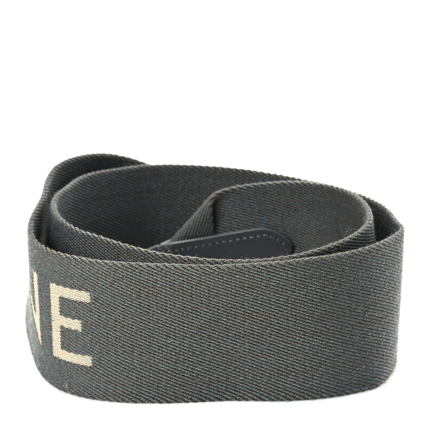 Celine Jacquard Wool Logo Long Strap Grey White 2 of 4