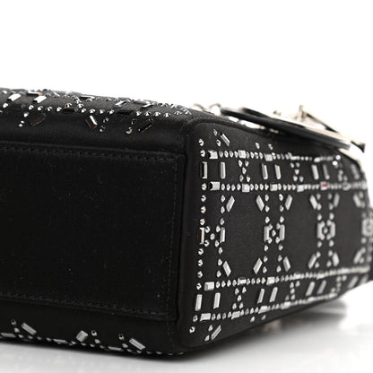 Christian Dior Satin Crystal Cannage Mini Lady Dior Black 7 of 9