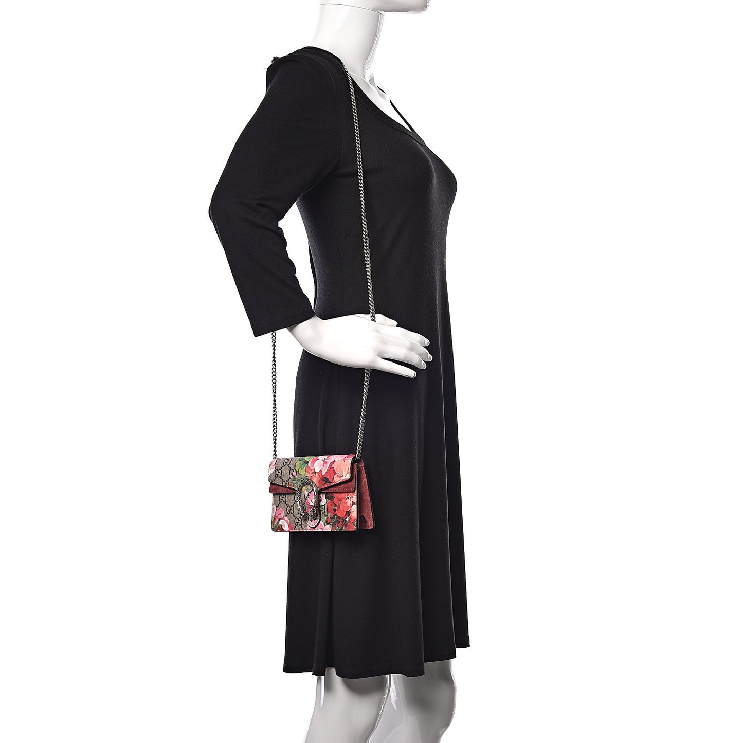 GG Supreme Monogram Blooms Super Mini Dionysus Shoulder Bag Beige Multicolor Dry Rose