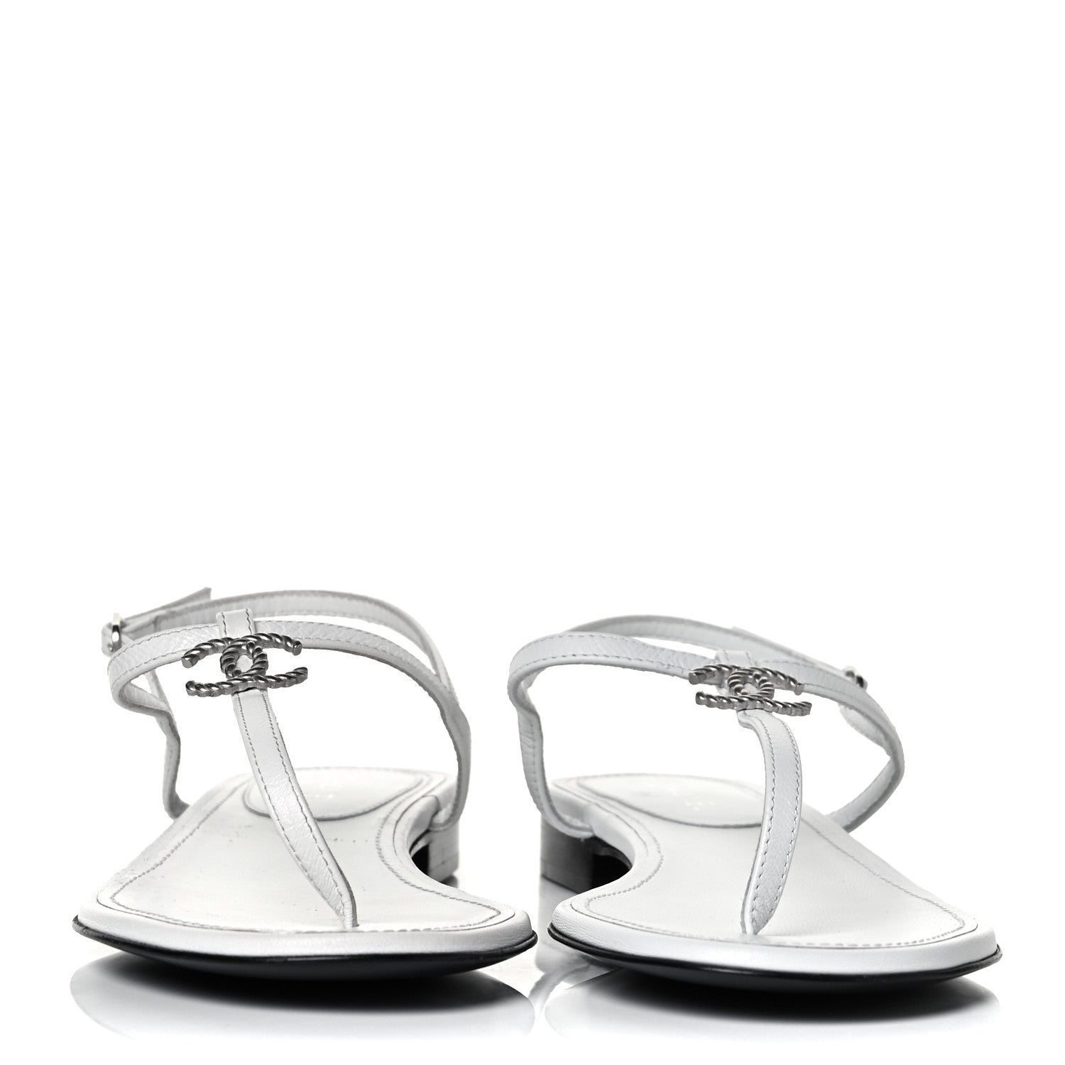Chanel Lambskin Rope CC Thong Sandals 35 White 2 of 8