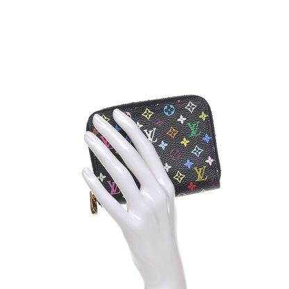 Louis Vuitton Monogram Multicolor Zippy Coin Purse Black Violet 2 of 8