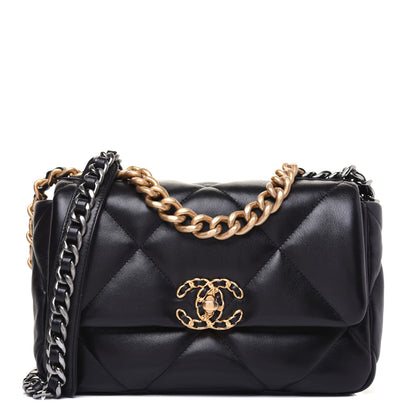 Chanel Lambskin Quilted Medium 19 Flap Black 1 of 16