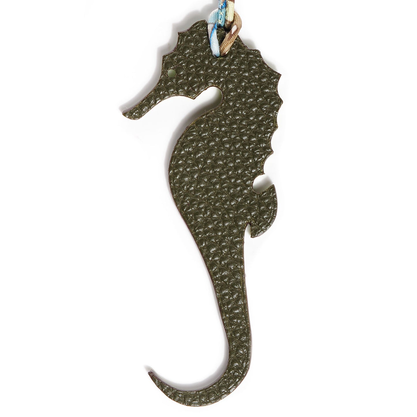 Togo Epsom Petit H Seahorse Bag Charm PM Kiwi Lichen