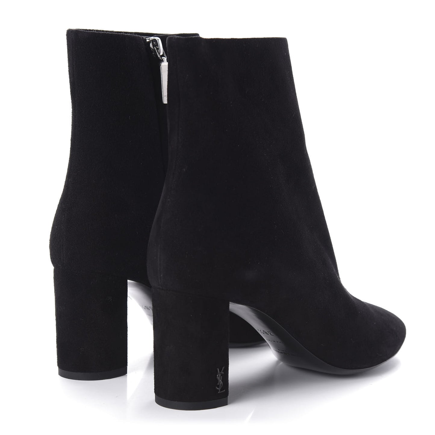 Suede Loulou 95 Ankle Zip Boot 38.5 Black