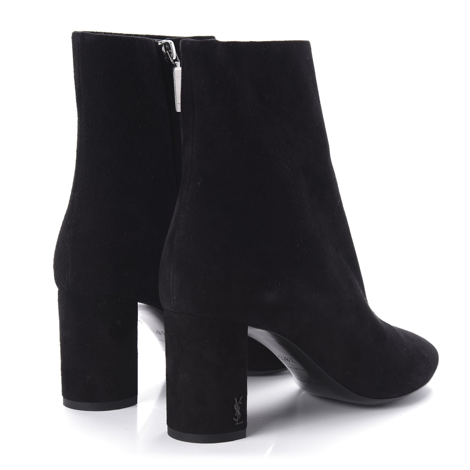 Saint Laurent Suede Loulou 95 Ankle Zip Boot 38.5 Black 4 of 9