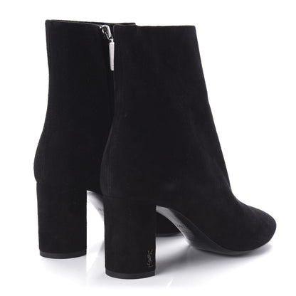 Saint Laurent Suede Loulou 95 Ankle Zip Boot 38.5 Black 4 of 9