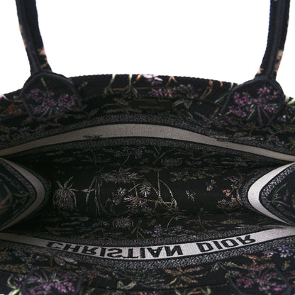 Christian Dior Canvas Embroidered Medium Herbarium Book Tote Black Multicolor 4 of 10