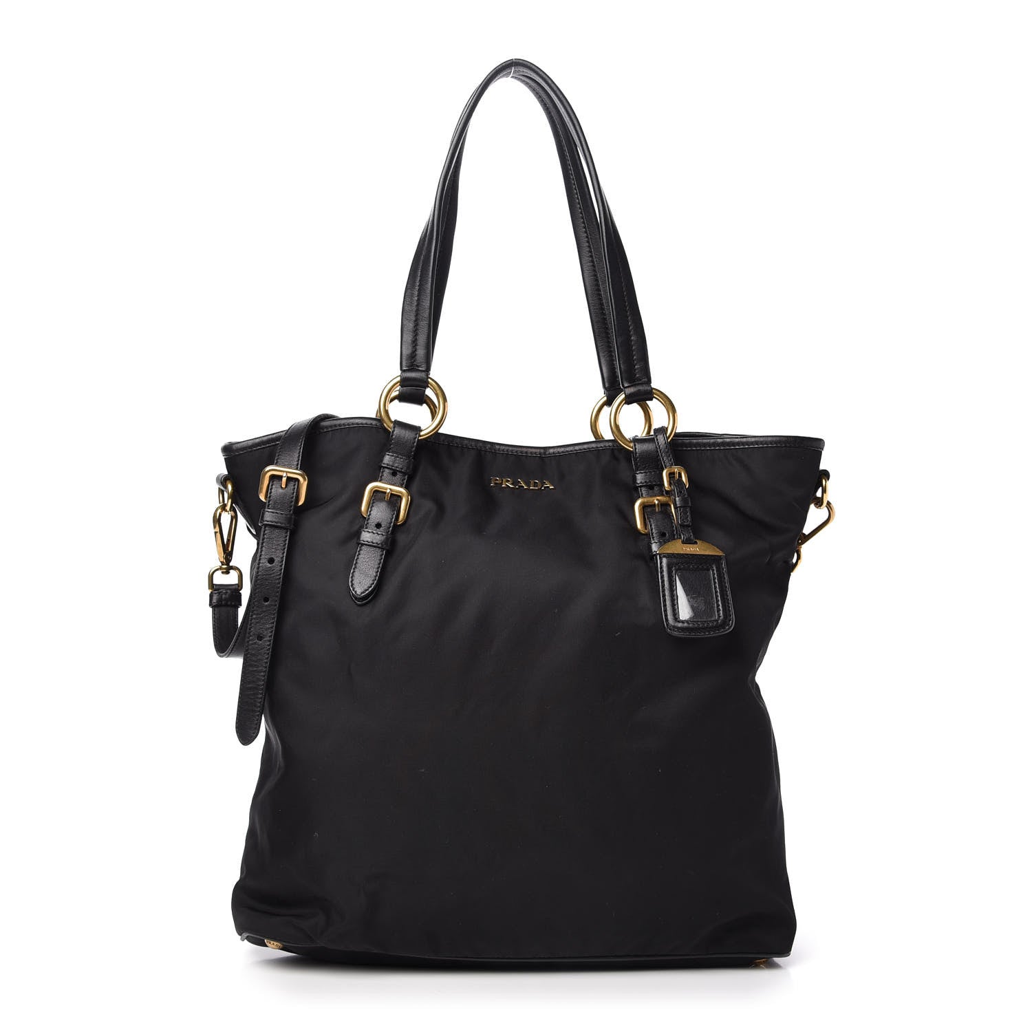 Prada Tessuto Nylon Soft Calf Tote Black 1 of 10