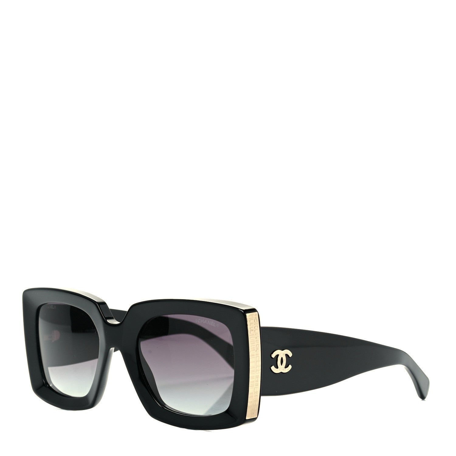 Chanel Acetate Rectangle Sunglasses 5435 Black 1 of 8