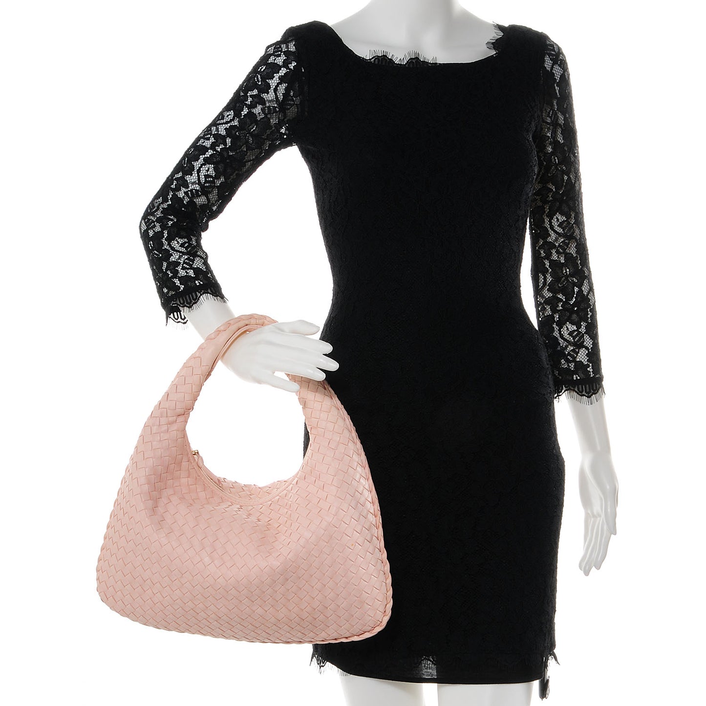 Nappa Intrecciato Medium Veneta Hobo Magnolia
