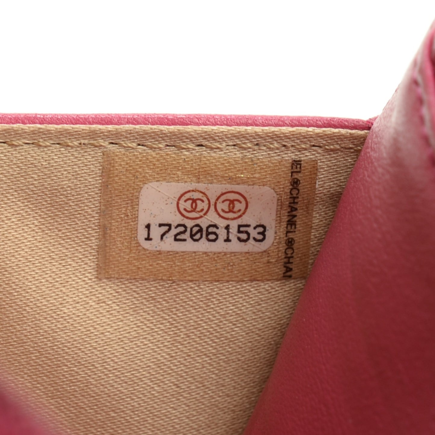 Lambskin Camellia Embossed Wallet On Chain WOC Pink