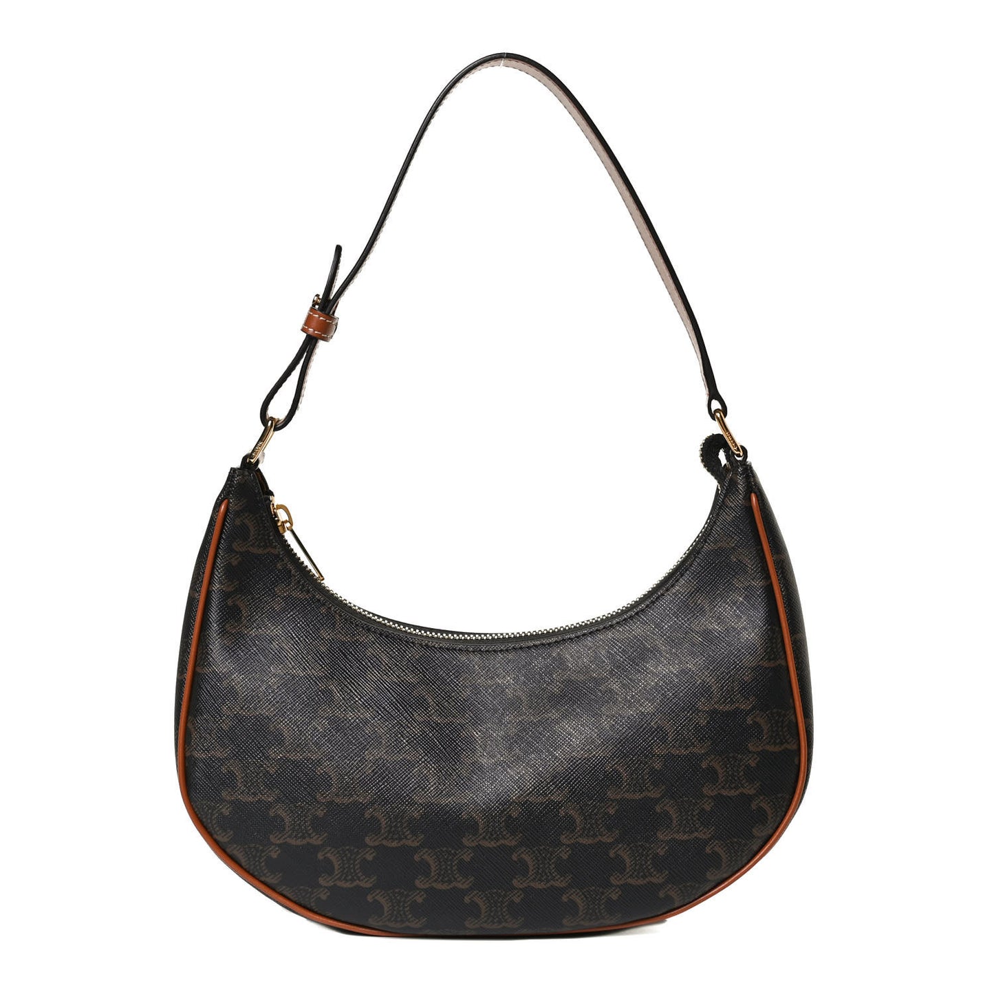 Triomphe Canvas Calfskin Ava Shoulder Bag Tan