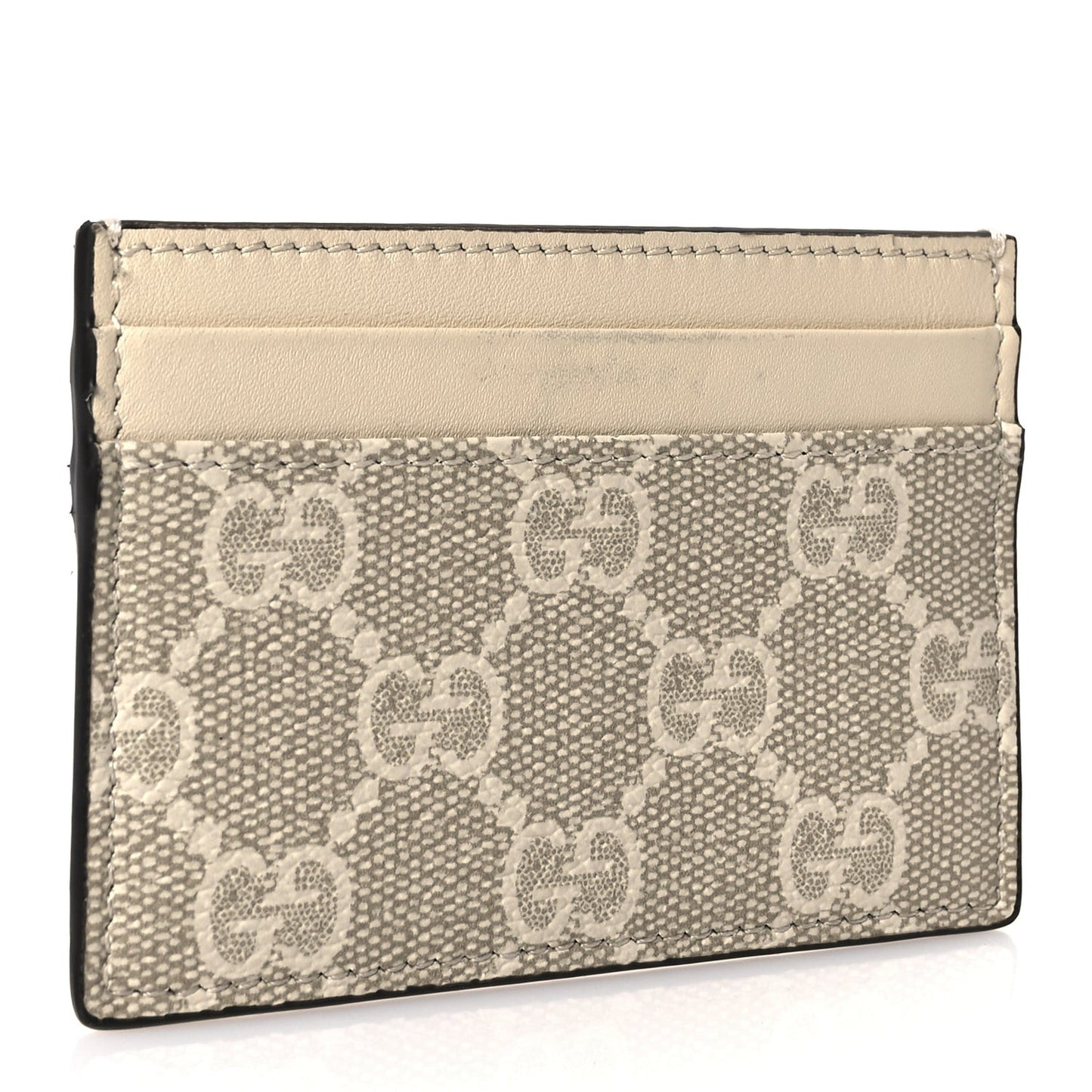 GG Supreme Monogram Calfskin Card Holder Beige Mystic White