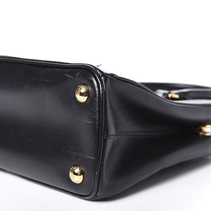 Prada Saffiano Mini Galleria Double Zip Tote Black 7 of 9