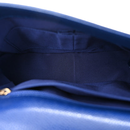 Chanel Caviar Large Carry Around Flap Bag Blue 5 of 11