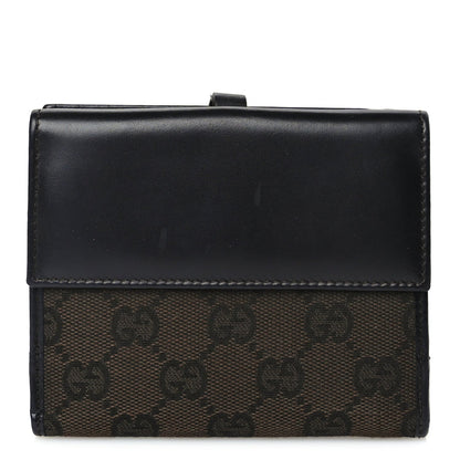 Gucci Monogram Piston Lock Compact Wallet Dark Brown 1 of 8