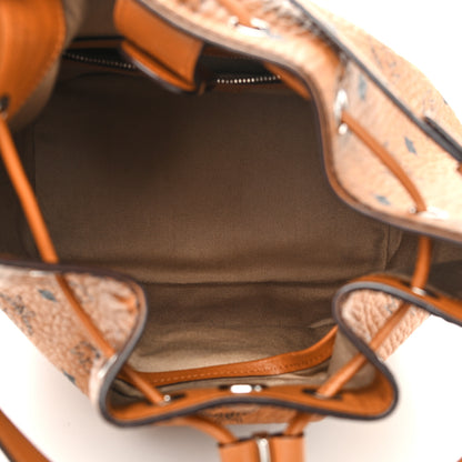 MCM Visetos Crocodile Embossed Geonautic Bucket Bag Cognac 5 of 10