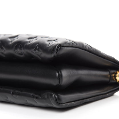 Louis Vuitton Lambskin Embossed Monogram Coussin PM Black 7 of 10