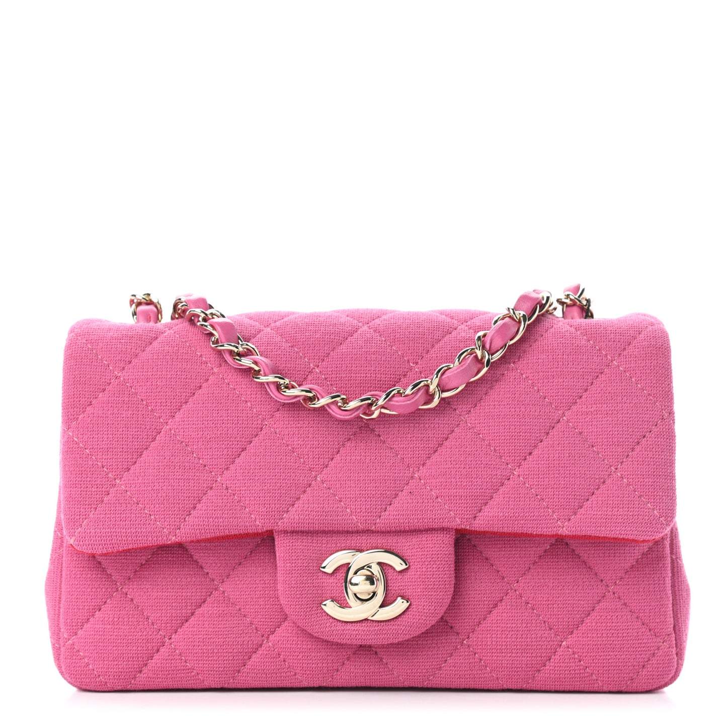Jersey Quilted Mini Rectangular Flap Pink