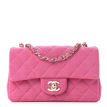 Chanel Jersey Quilted Mini Rectangular Flap Pink 1 of 9