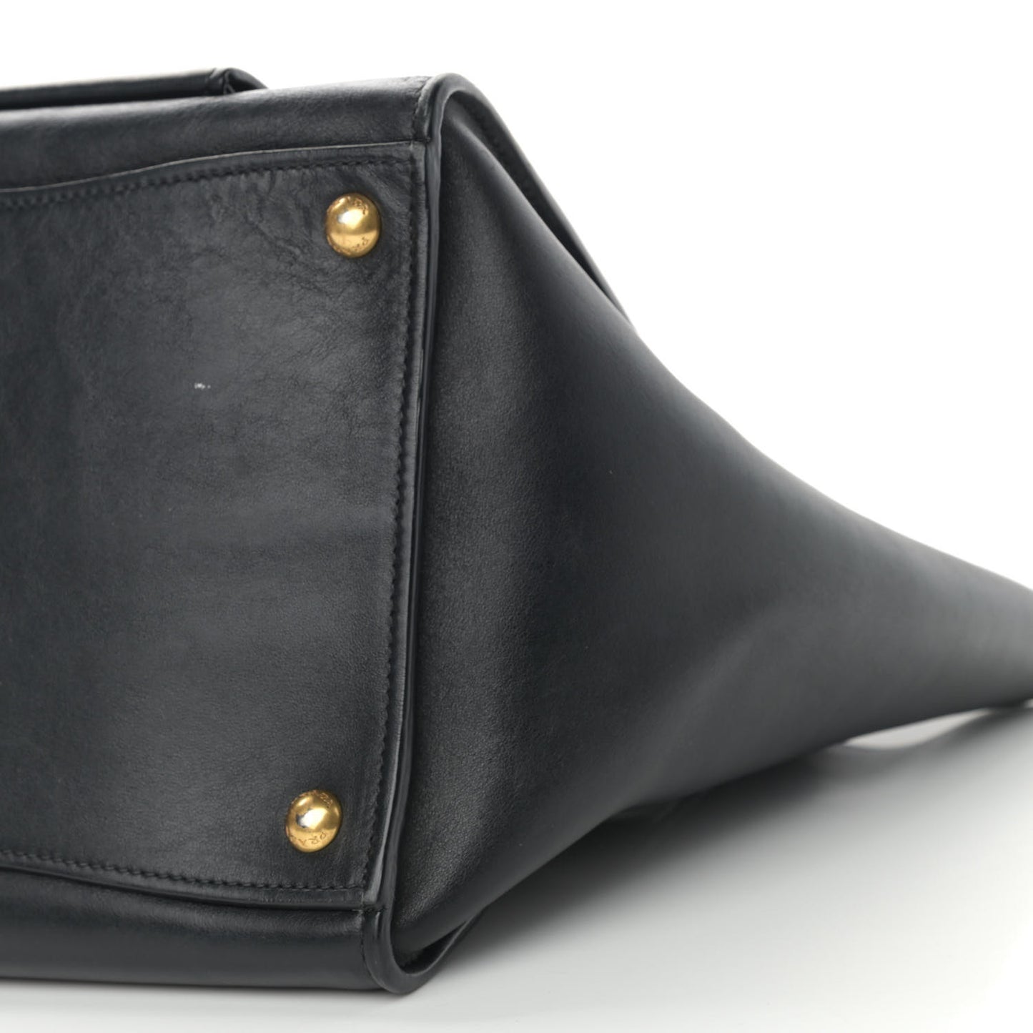 City Calf Front Pocket Tote Black