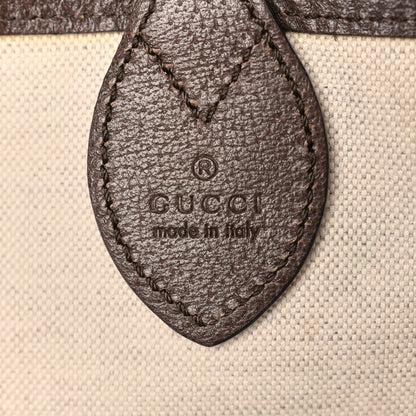 Gucci GG Supreme Monogram Textured Dollar Calfskin Web Large Ophidia Tote Beige Ebony New Acero 7 of 10