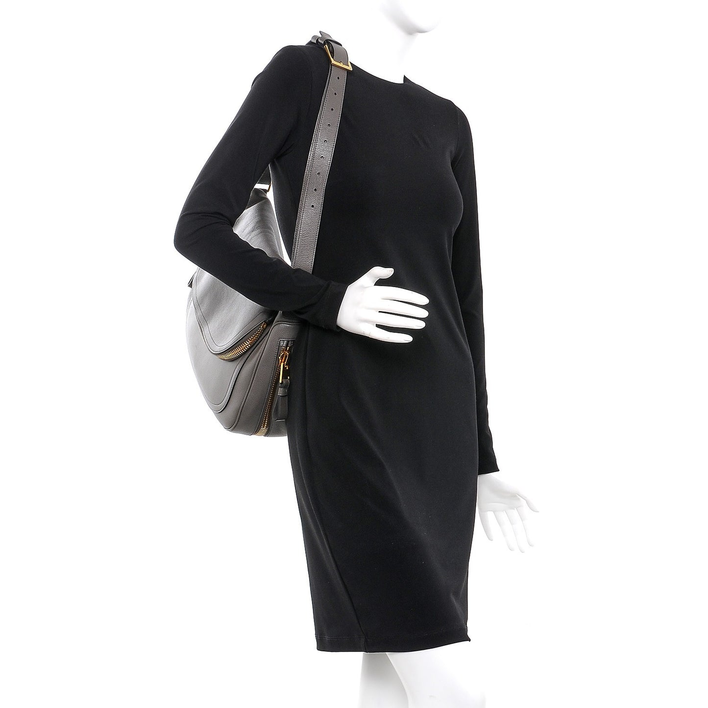 Pebbled Calfskin Large Jennifer Graphite