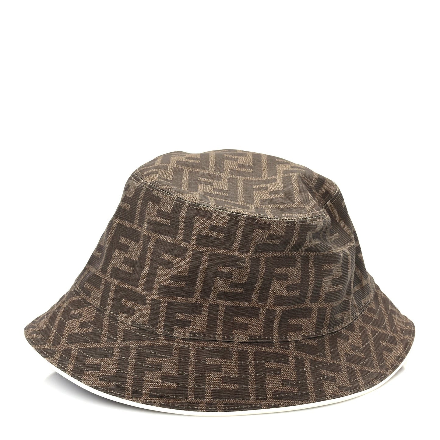 FENDI Technical Fabric FF Reversible Bucket Hat L Tobacco Beige